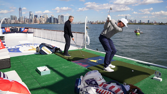 Ryder Cup Captains Keegan Bradley, Luke Donald Trade Shots in New York Harbor